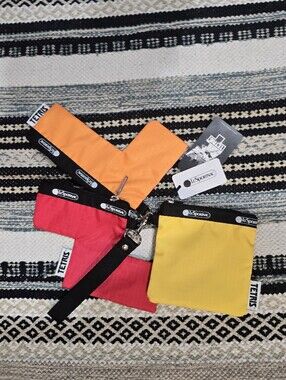 LeSportsac Yellow, Orange & Pink Tetris Coin Pouches